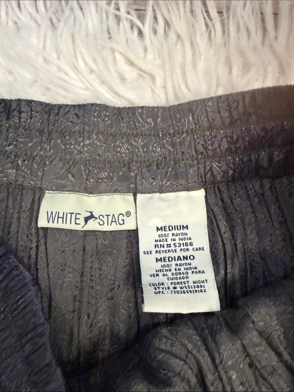 Vintage White Stag broomstick long skirt mixed fabric and print pull on M - Picture 5 of 7